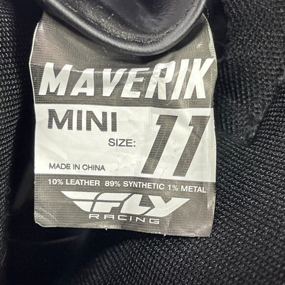 Fly Racing Maverik LT Kids Boots US 11 Black White Adjustable Motorcycle Boots - Picture 12 of 13